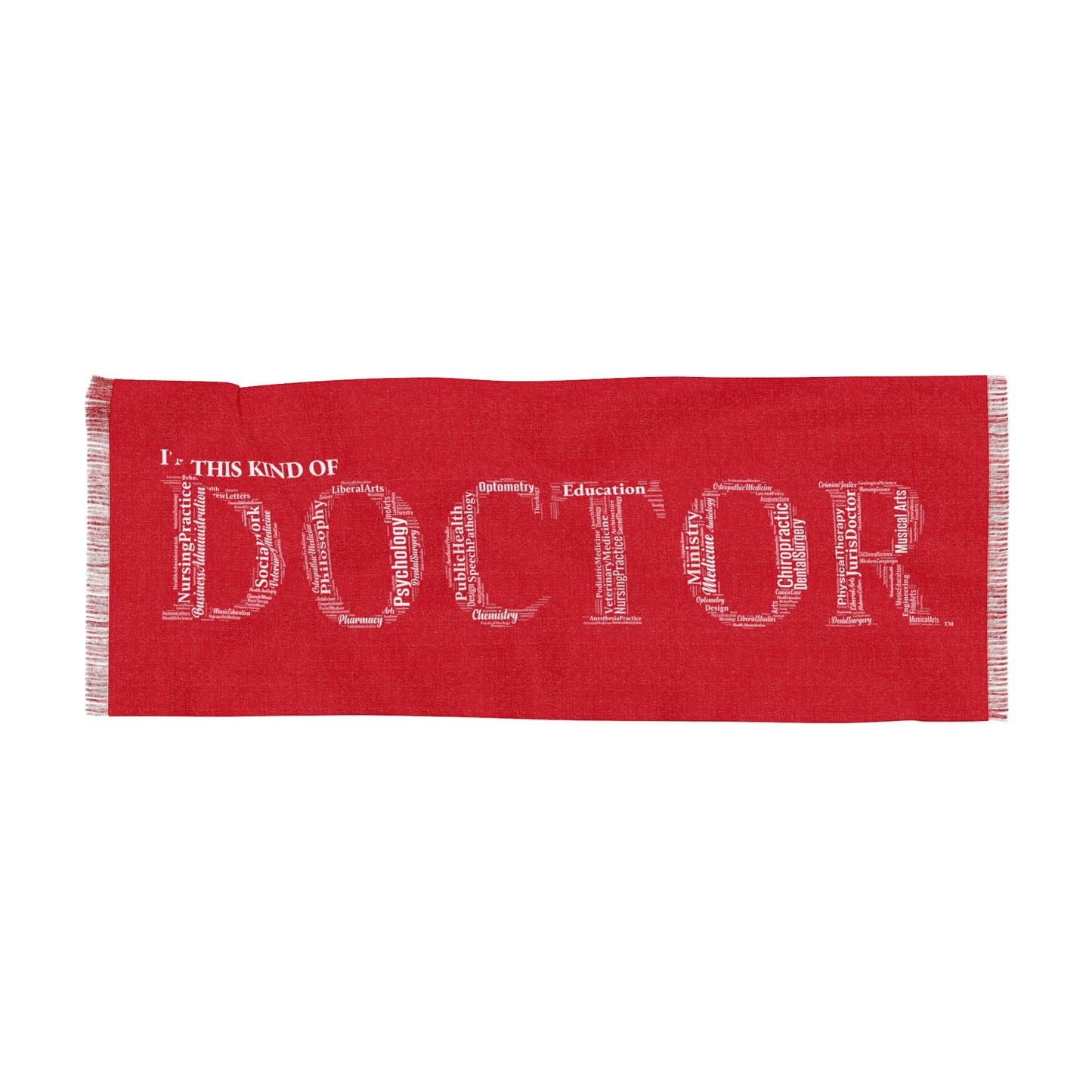 Dark Red with Lettering Light Scarf