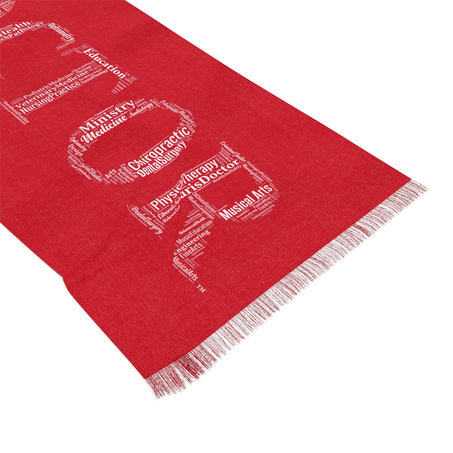 Dark Red with Lettering Light Scarf