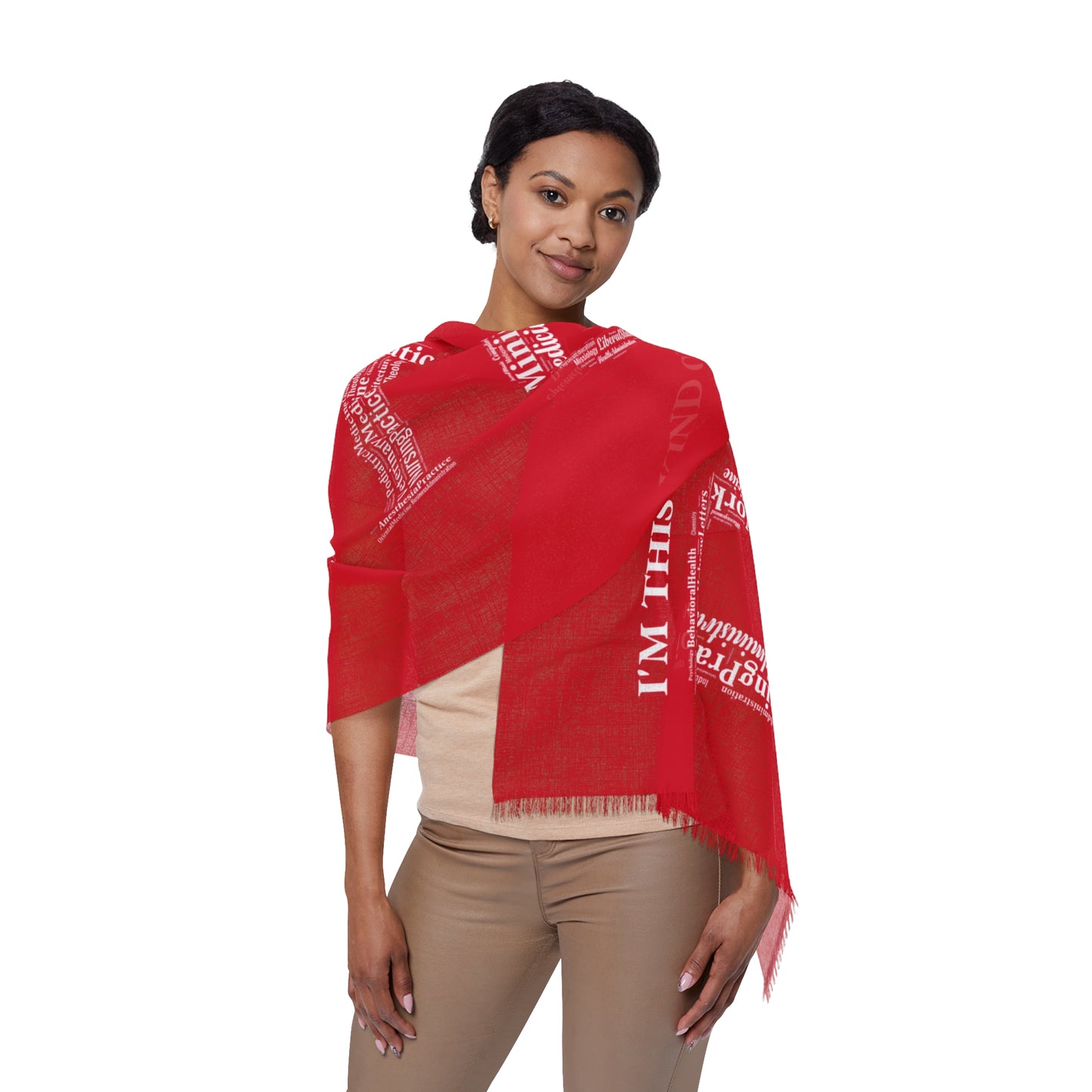 Dark Red with Lettering Light Scarf