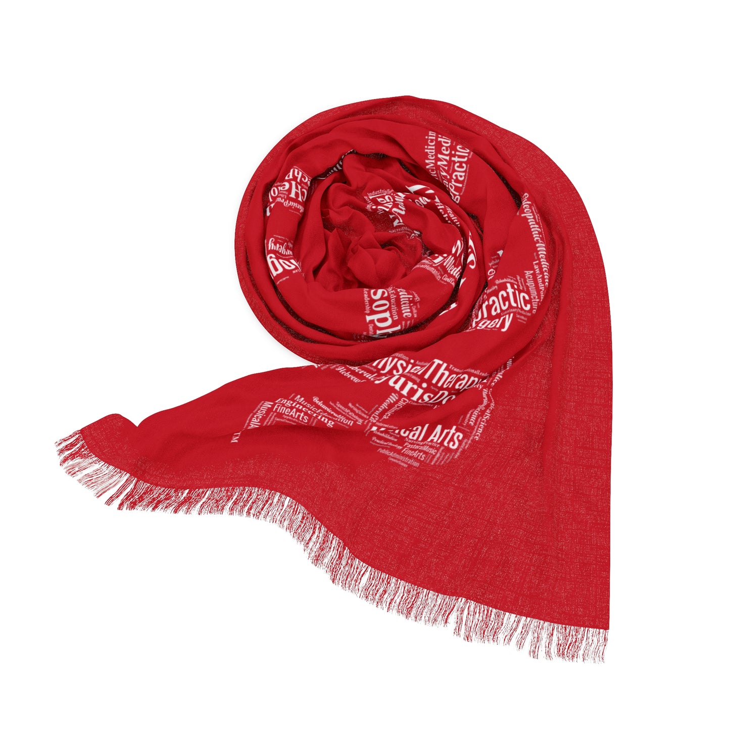 Dark Red with Lettering Light Scarf
